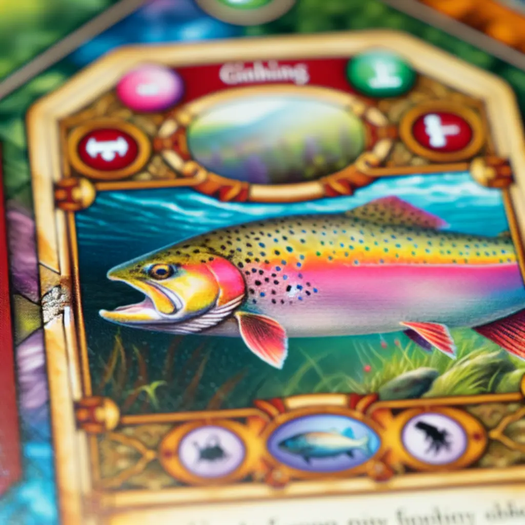 Przyjaciele grający w kolorową planszówkę o rybkach w kawiarni